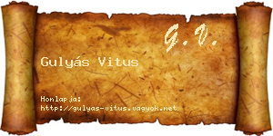 Gulyás Vitus névjegykártya